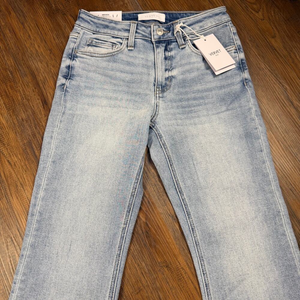 Flying Monkey Vervet blue Miranda mid rise boot cut jeans light wash size 26 - Picture 11 of 14